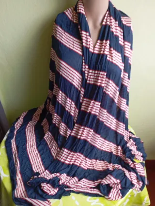 Pañuelo rayas azul y rojo