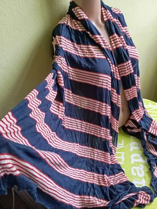 Pañuelo rayas azul y rojo