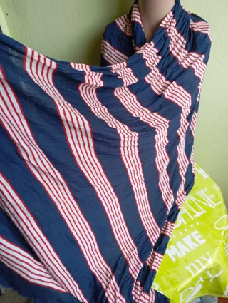 Pañuelo rayas azul y rojo