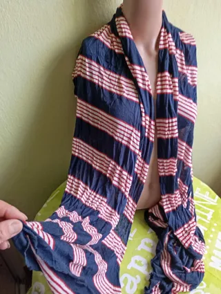 Pañuelo rayas azul y rojo