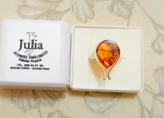 Anillo Ámbar y plata de ley 925