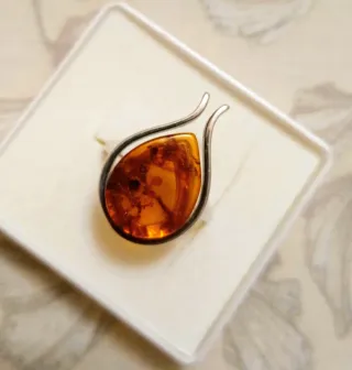 Anillo Ámbar y plata de ley 925