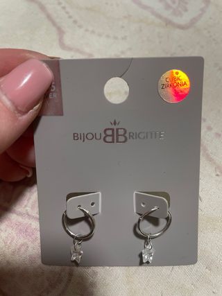 Pendientes plata estrellas circonita Bijou Brigitt