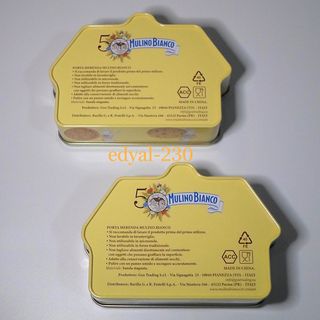 2 x Scatolina di latta Mulino Bianco porta merenda