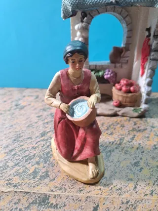 Decoración Belén: construccion y Figura Mujer