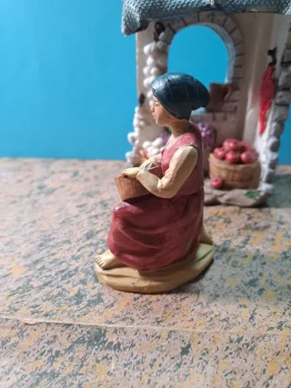 Decoración Belén: construccion y Figura Mujer