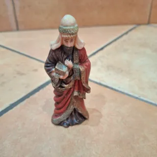Personaggio presepe Re Magi oro e rosso