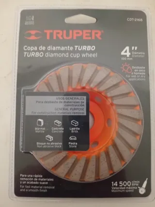 Disco Diamante Turbo Trúper 4 CDT-2168
