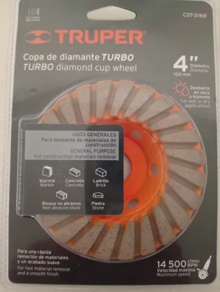 Disco Diamante Turbo Trúper 4 CDT-2168