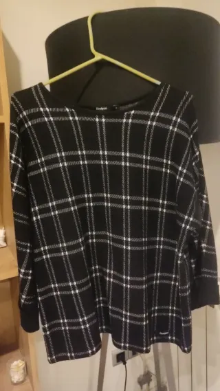 Jersey Desigual cuadros blanco y negro