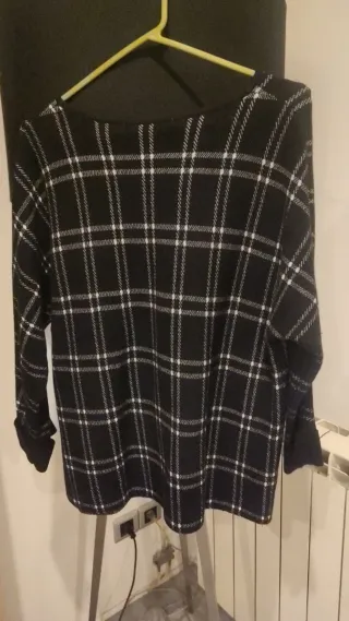 Jersey Desigual cuadros blanco y negro