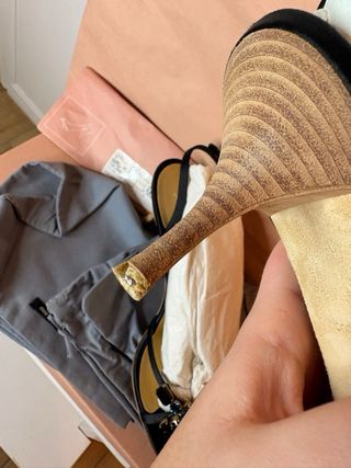 Sandali Miu Miu gioiello blu