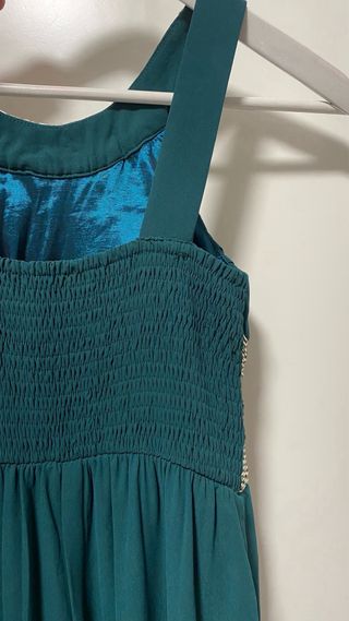 Vestido largo fiesta verde esmeralda