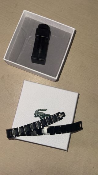 Pulsera Lacoste Negra con Detalle Verde