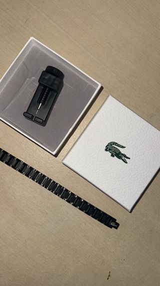Pulsera Lacoste Negra con Detalle Verde