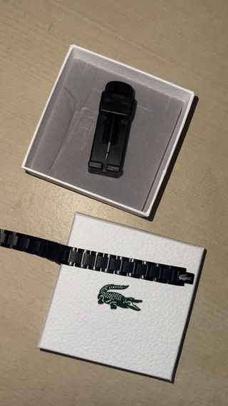 Pulsera Lacoste Negra con Detalle Verde