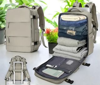 Mochila Viaje 40x20x25cm Gris Topo ¡NUEVA!