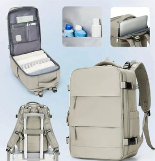 Mochila Viaje 40x20x25cm Gris Topo ¡NUEVA!