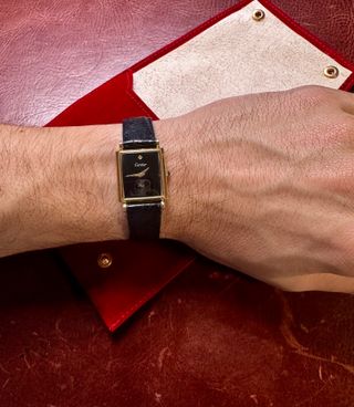 Reloj Cartier Tank Must De Vintage Negro/Oro