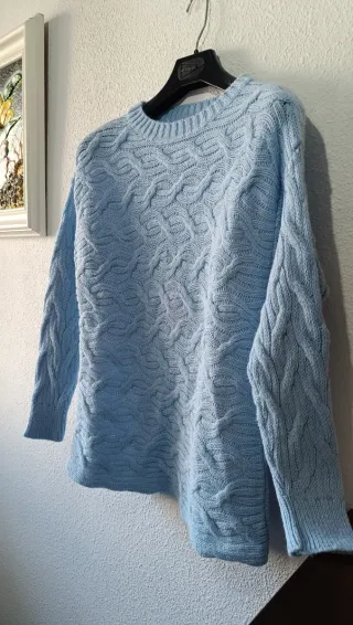 Jersey punto azul cielo TALLA L NUEVO