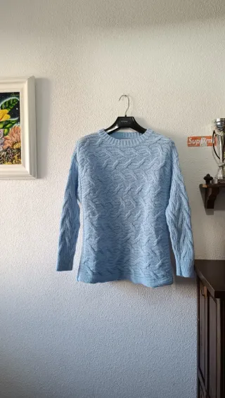 Jersey punto azul cielo TALLA L NUEVO