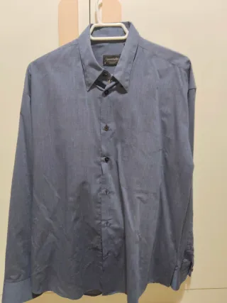 Camisa manga larga hombre azul