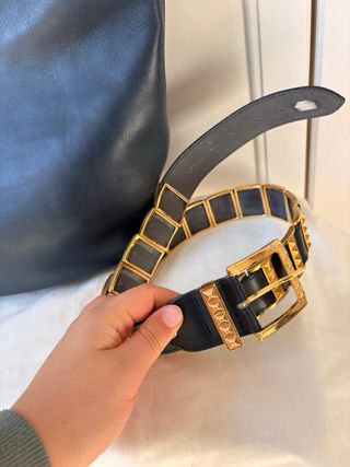 Borsa Versace in pelle Blu con Cintura in regalo