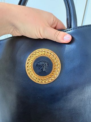 Borsa Versace in pelle Blu con Cintura in regalo