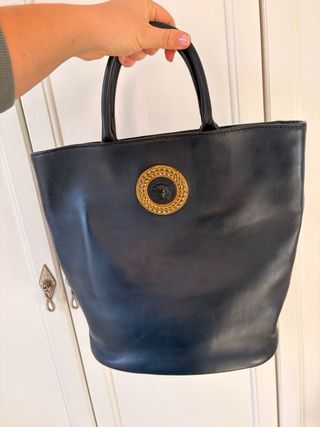 Borsa Versace in pelle Blu con Cintura in regalo