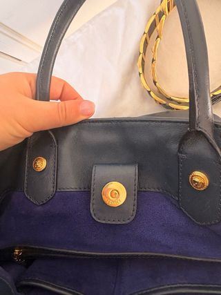 Borsa Versace in pelle Blu con Cintura in regalo