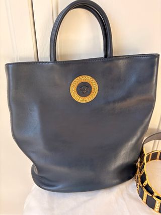 Borsa Versace in pelle Blu con Cintura in regalo