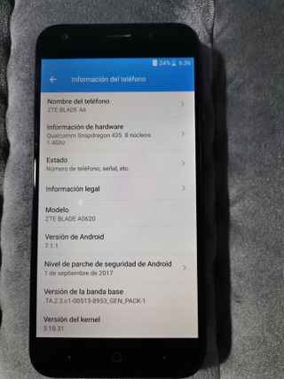 Móvil ZTE A6 estado