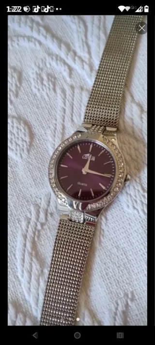 Lotus Reloj Mujer Morado y Plateado