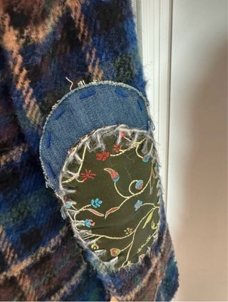 Chaqueta cuadros Desigual azul y verde