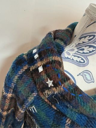 Chaqueta cuadros Desigual azul y verde