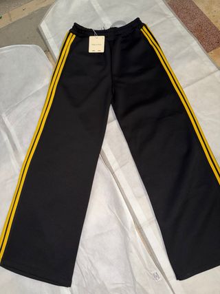 Pantaloni neri con strisce gialle Made in Italy