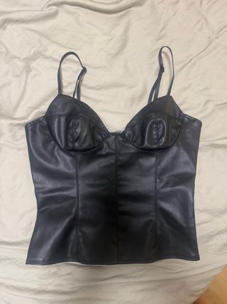Top Corsé Piel Sintética Zara XS