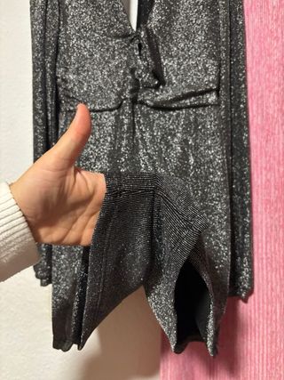 Vestido fiesta lentejuelas negro/plata