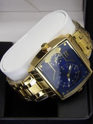 Orologio Uomo 47 mm – Doppio Quadrante Blu/Oro