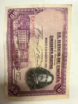 Billete 50 Pesetas 1928 Banco de España