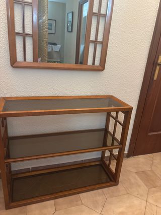 Entradita Vintage Madera y Cristal