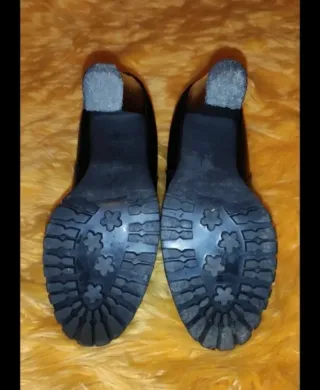 Botines negros tacón grueso encaje