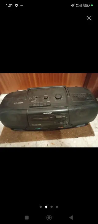 Radio Cassette Sharp Vintage Negra