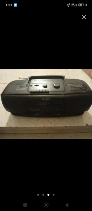 Radio Cassette Sharp Vintage Negra