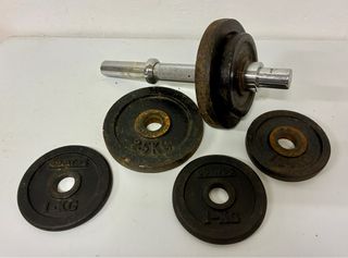 Mancuerna con discos de hierro – 10/11 kg aprox.