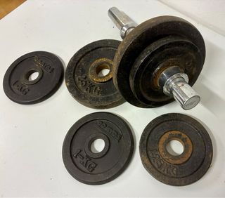 Mancuerna con discos de hierro – 10/11 kg aprox.