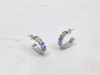 pendientes plata 925mm con piedra con circonita