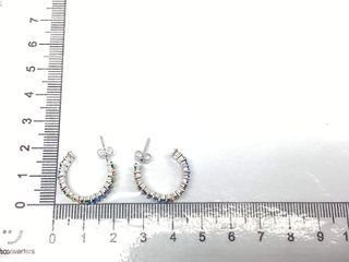 pendientes plata 925mm con piedra con circonita