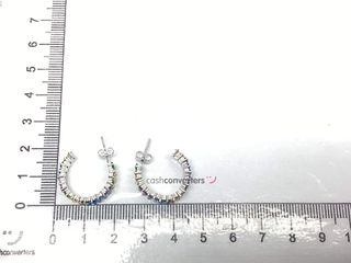 pendientes plata 925mm con piedra con circonita