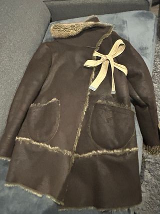 Abrigo 3/4 piel vuelta sintética alta calidad